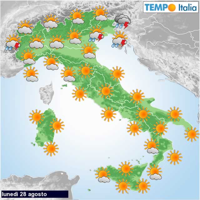 Meteo: il caldo africano persiste, qualche temporale sui monti previsioni