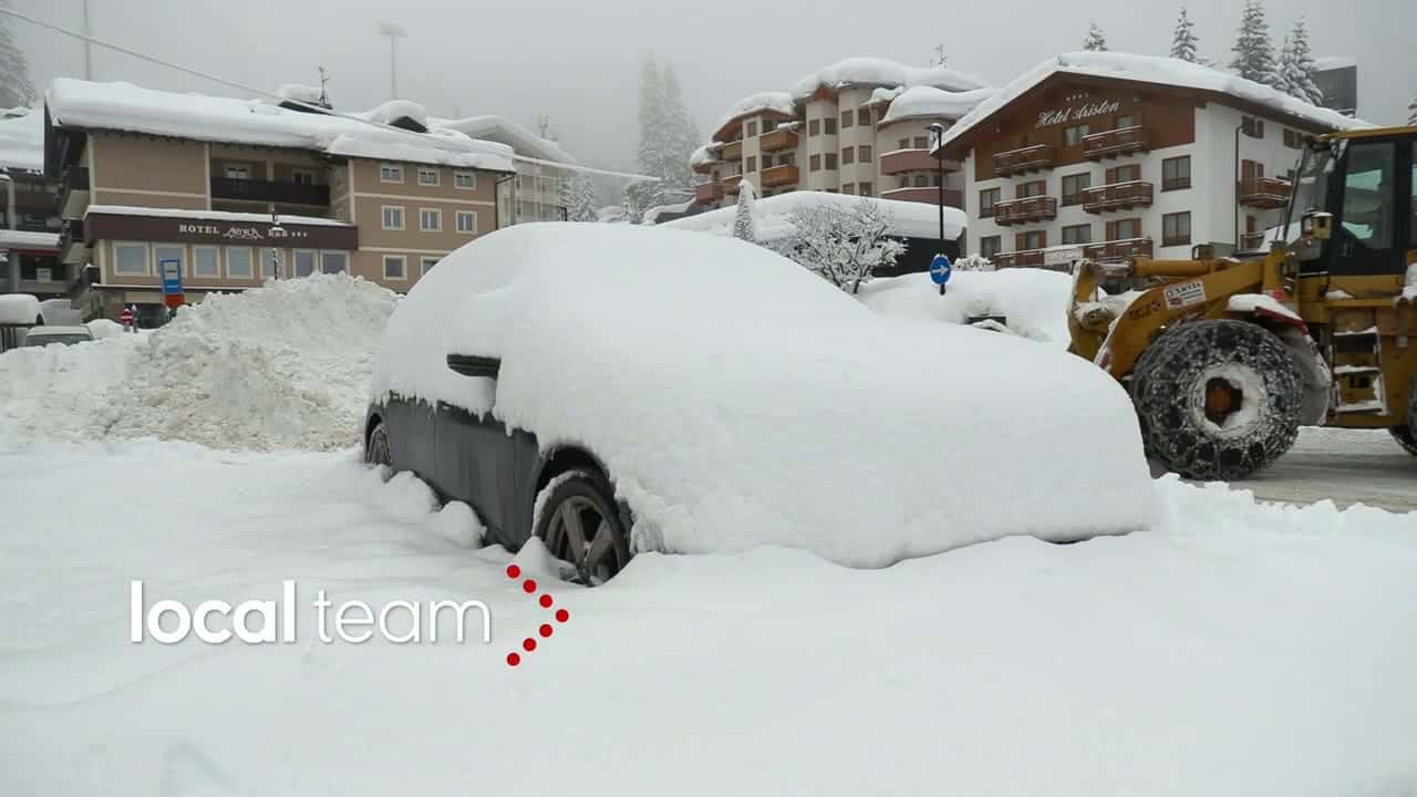 Neve forte sulle Alpi, tratti delle Prealpi italiane, video meteo