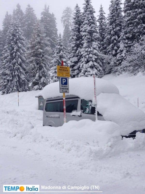 Trentino, nevica ad intermittenza. Quota neve in calo. Ecco Madonna di Campiglio