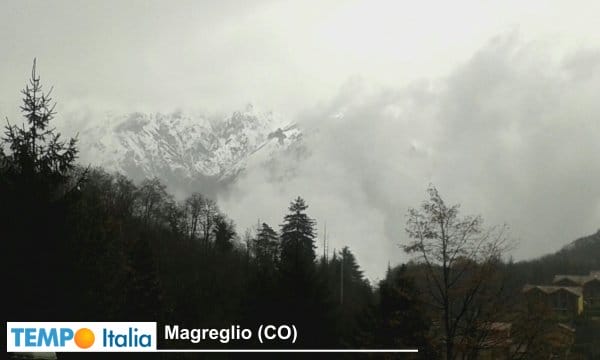 Comasco, Brianza, milanese: clima da fine Inverno, forti piogge e neve sui monti