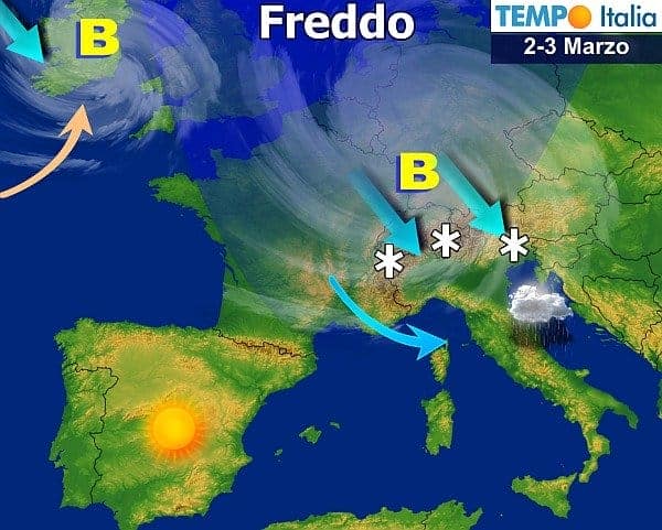 Nuove perturbazioni fredde ad inizio marzo: meteo sarà improntato al maltempo a tratti invernale
