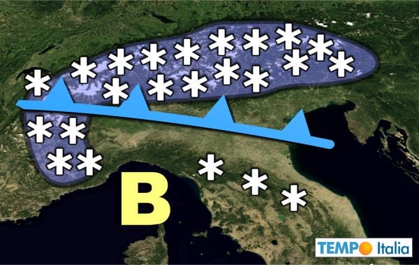 Si prepara la grande nevicata alpina sino a quote basse