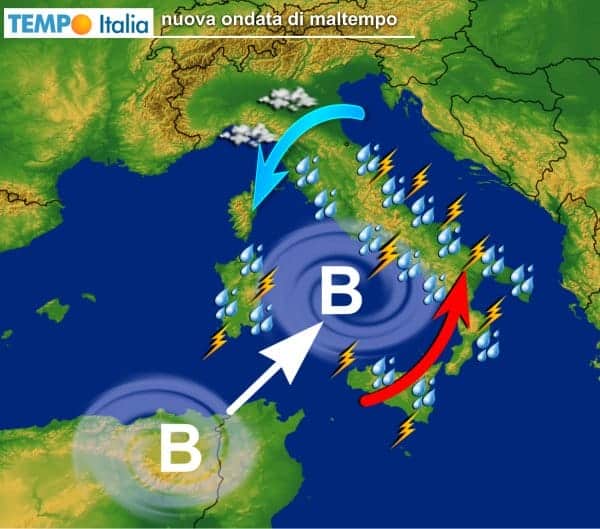 Forti piogge di metà settimana, non esclusi nubifragi al Centro-Sud 53 Forti piogge di metà settimana, non esclusi nubifragi al Centro-Sud