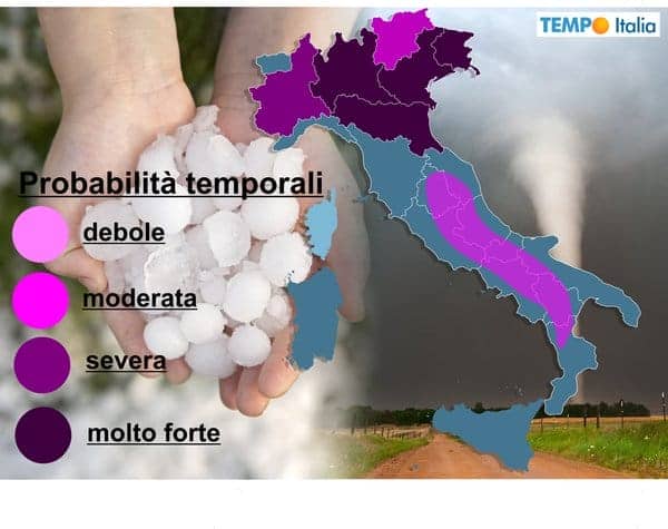Possibili temporali di forte intensità. Rischio grandine. Non escludibili sporadiche trombe d’aria 10 Possibili temporali di forte intensità. Rischio grandine. Non escludibili sporadiche trombe d’aria