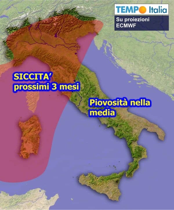 Febbraio, Marzo e Aprile: prevarrà la siccità. Lo indica il modello matematico stagionale