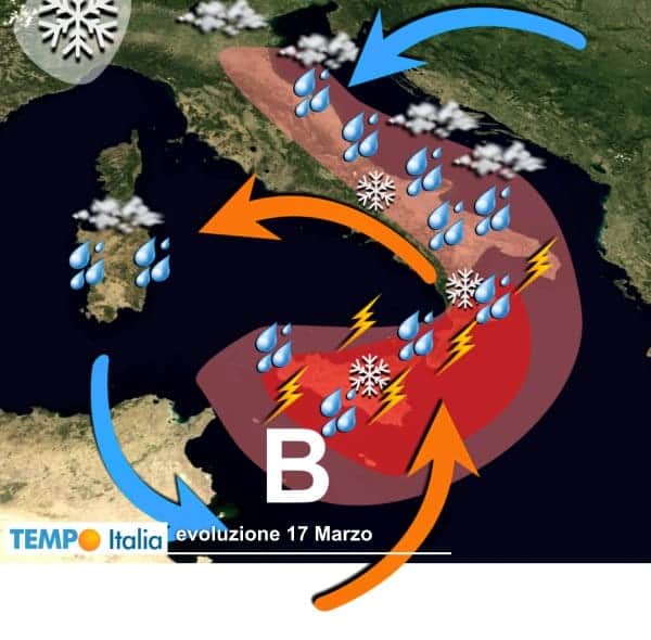 Forte maltempo sulle regioni meridionali, temporali e rischio nubifragi sull’area ionica