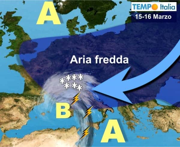 Mercoledì rischio neve al Nord, con possibili fiocchi fino alle pianure