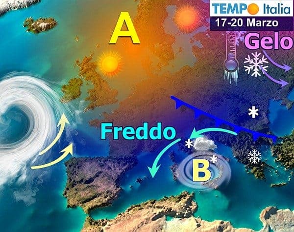 Vortice freddo da est punta l’Italia, marzo vestirà ancora panni invernali. Neve a bassa quota