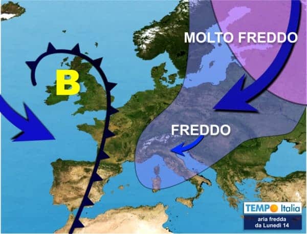 Ulteriore conferme, lunedì aria fredda da est raggiungerà il Nord. Ma quanto si percepirà il freddo?