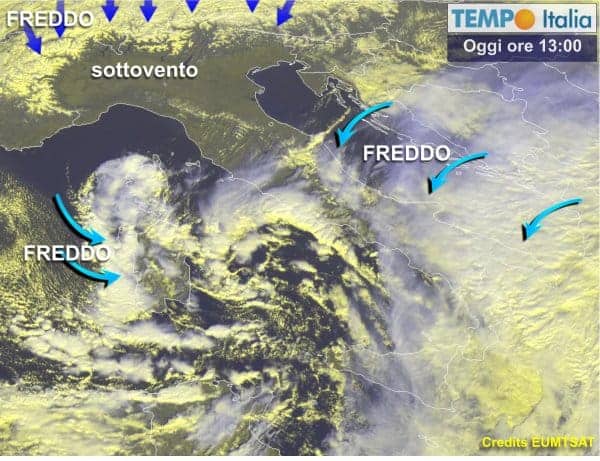 Irruzione d’aria fredda in atto, ma al Nord c’è il sole e l’aria è mite. Il freddo arriverà di botto 62 Irruzione d’aria fredda in atto, ma al Nord c’è il sole e l’aria è mite. Il freddo arriverà di botto
