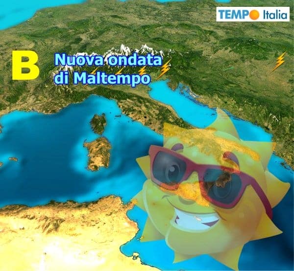 Italia spezzata in due: metà Paese a breve sotto forti temporali, il resto con il caldo 42 Italia spezzata in due: metà Paese a breve sotto forti temporali, il resto con il caldo