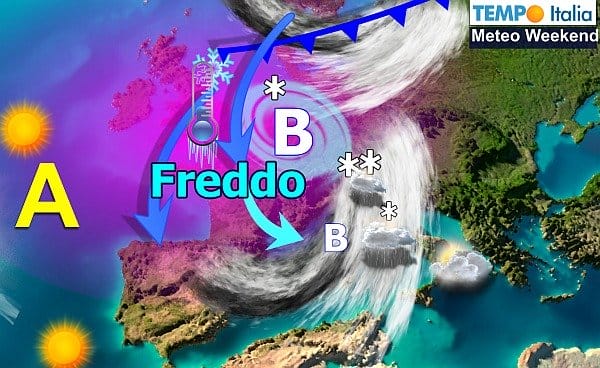 Ritorno maltempo: piogge, temporali e neve fino a bassa quota. Clima invernale anche la prossima settimana