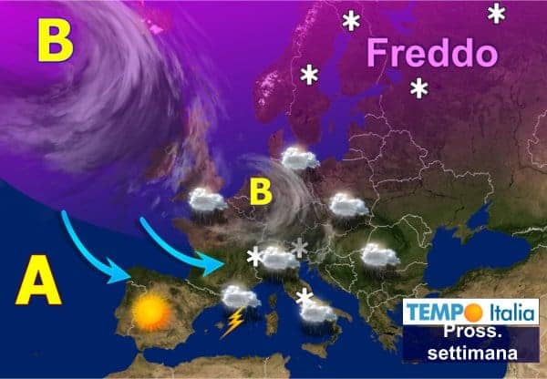 Ampio Vortice perturbato causerà acuto maltempo, meteo invernale sino a metà marzo