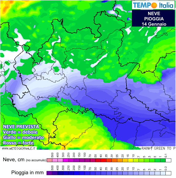 Mappa neve 14 Gennaio per Lombardia. 57 Mappa neve 14 Gennaio per Lombardia.