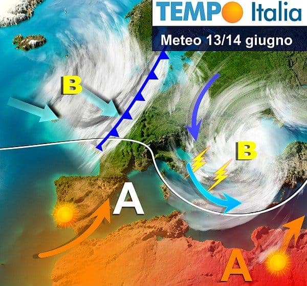 Meteo fortemente instabile ad inizio settimana, poi gran caldo africano su mezza Italia 25 Meteo fortemente instabile ad inizio settimana, poi gran caldo africano su mezza Italia