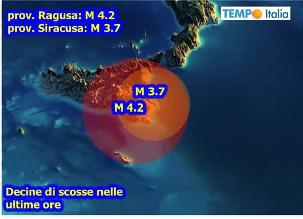 Terremoti in Sicilia, ormai è marcato sciame sismico. La più intensa è stata di Magnitudo 4.2