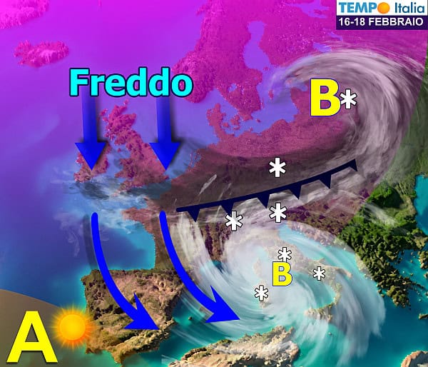 Febbraio proporrà ritorno inverno: serie di perturbazioni, freddo artico e neve da metà mese