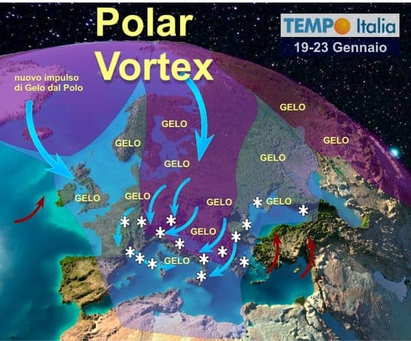 Italia sulla in rotta freddo. Vortice Polare si spacca. Nucleo gelido verso Europa. Possibile secondo nucleo gelido 21 Italia sulla in rotta freddo. Vortice Polare si spacca. Nucleo gelido verso Europa. Possibile secondo nucleo gelido