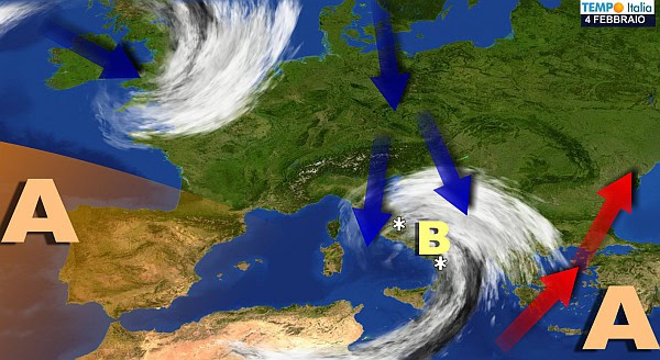 Rapido peggioramento meteo: brusco calo termico, vento e neve fino in collina. Altro maltempo nel weekend