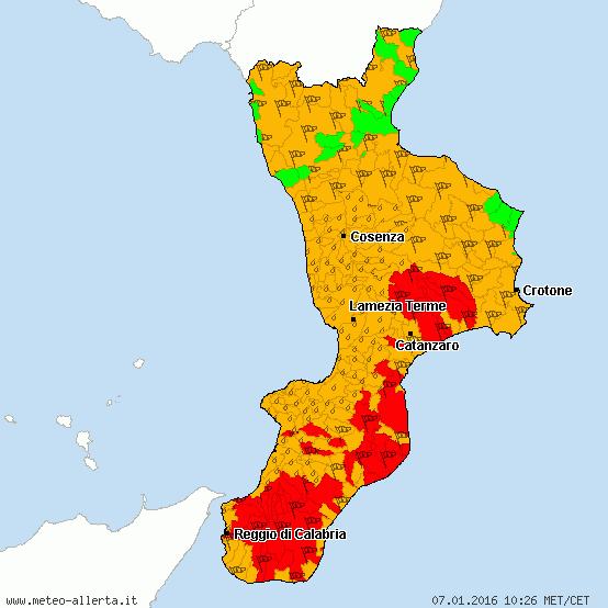 Calabria oggi è atteso forte maltempo
