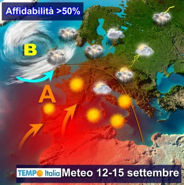Ribaltoni meteo: tornerà un po' d'estate, ma s'intravede l'autunno con e perturbazioni atlantiche 1 Ribaltoni meteo: tornerà un po’ d’estate, ma s’intravede l’autunno con e perturbazioni atlantiche