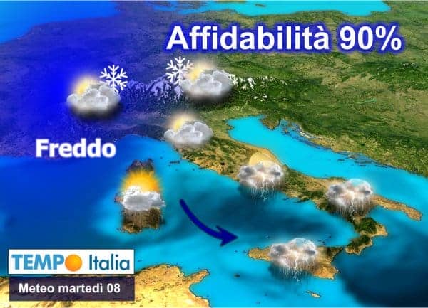 Meteo settimana: arrivano freddo e nevicate sui monti. Maltempo invernale, specie al centro sud 53 Meteo settimana: arrivano freddo e nevicate sui monti. Maltempo invernale, specie al centro sud