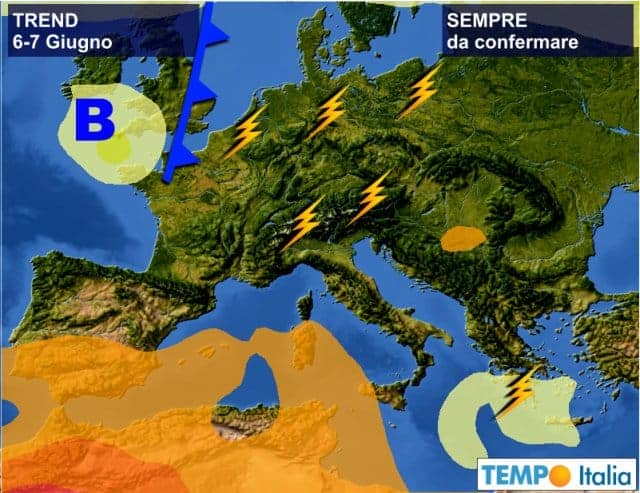 La potenziale probabilità del caldo africano, ma anche di altri temporali 72 La potenziale probabilità del caldo africano, ma anche di altri temporali