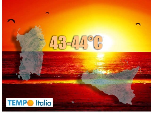 Sardegna e Sicilia, tornano i 43-44 gradi in alcune località