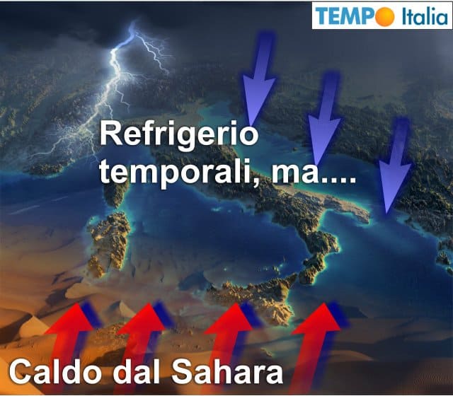 REFRIGERIO con novità meteo. Da lunedì torna aria dal Sahara