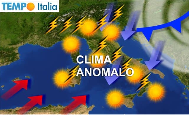 Meteo anomalo, temporali in molte regioni d’Italia e caldo estivo