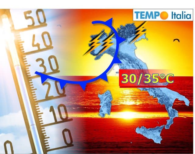 STOP refrigerio, METEO con caldo e sole. TEMPORALI sparsi al Nord, ma poi PEGGIORA