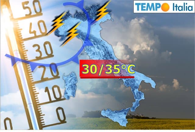 STOP refrigerio, METEO con sole e caldo. TEMPORALI sparsi specie al Nord, ma poi PEGGIORA