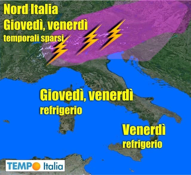METEO ITALIA: caldo rimandando in Africa per poco, temporali da Nord versi sud, poi di nuovo caldo