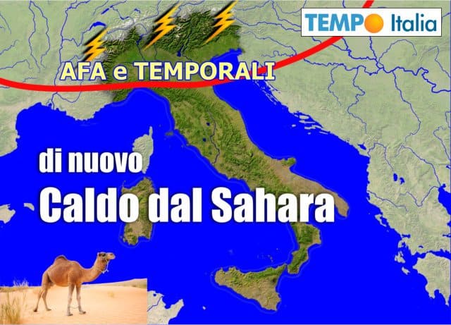 Meteo: nuova ondata di calore dal Sahara: la 6°, ma al Nord super temporali