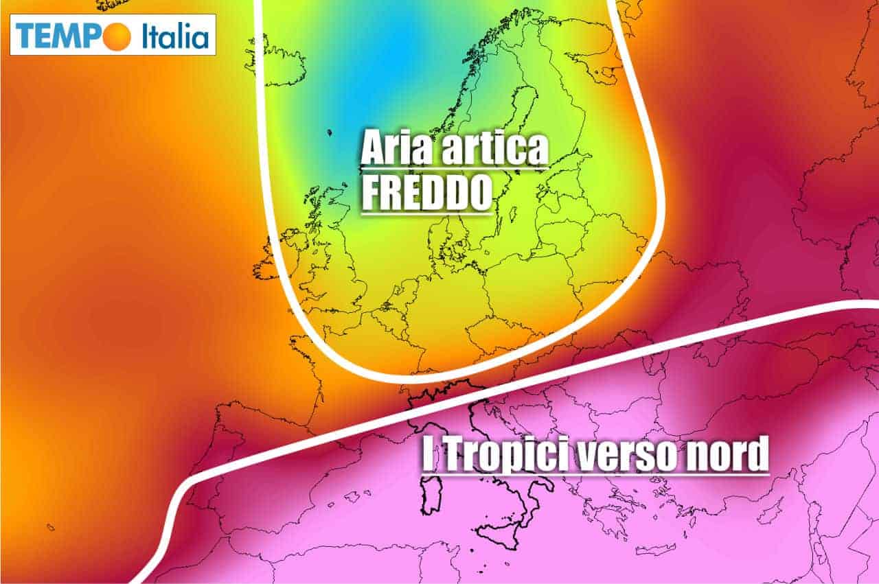 Espansione verso nord del meteo tropicale.