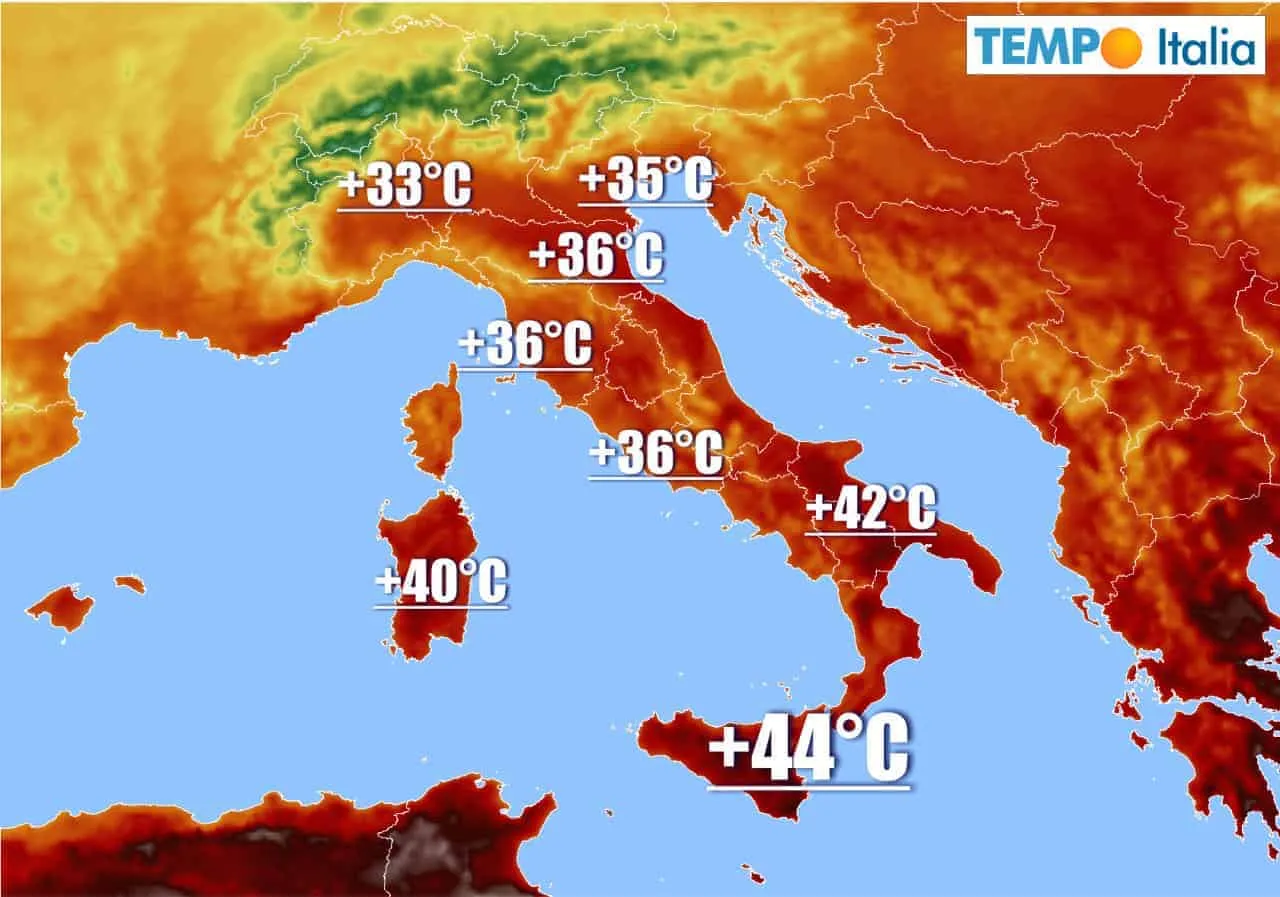 meteo italia caldo in aumento