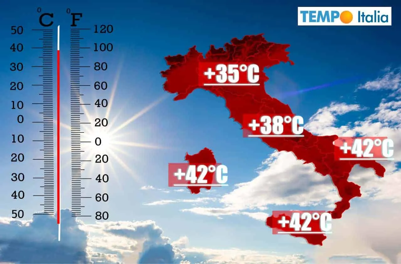 meteo lungo termine con ondate di calore