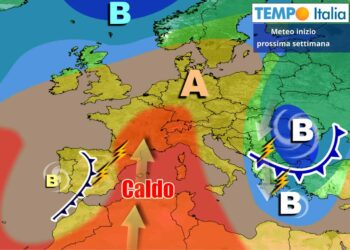 L'evoluzione dell'inizio della prossima settimana con l'Italia interessata dall'anticiclone caldo
