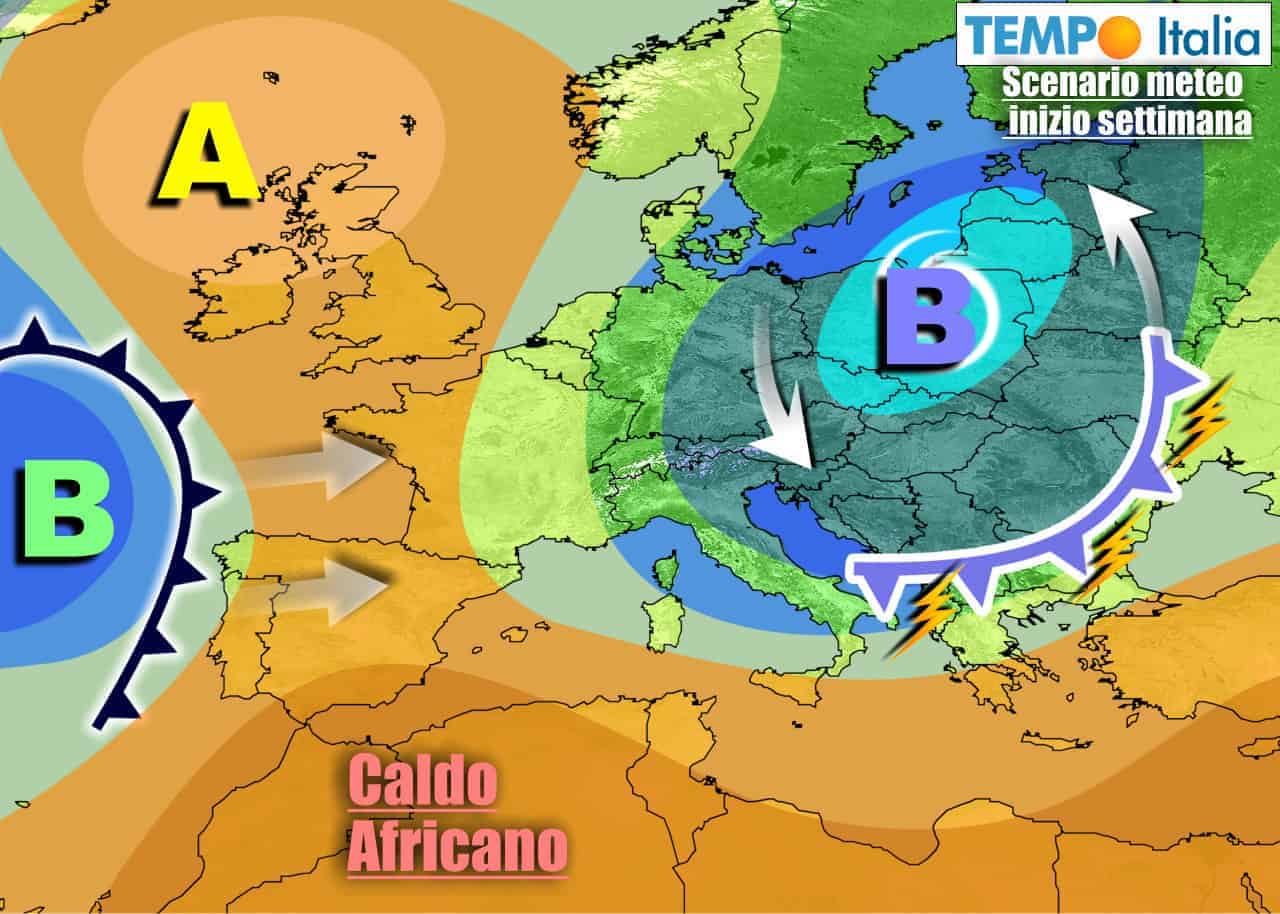 Il METEO di sino inizio settembre. STOP all’ESTATE per VORTICE FREDDO
