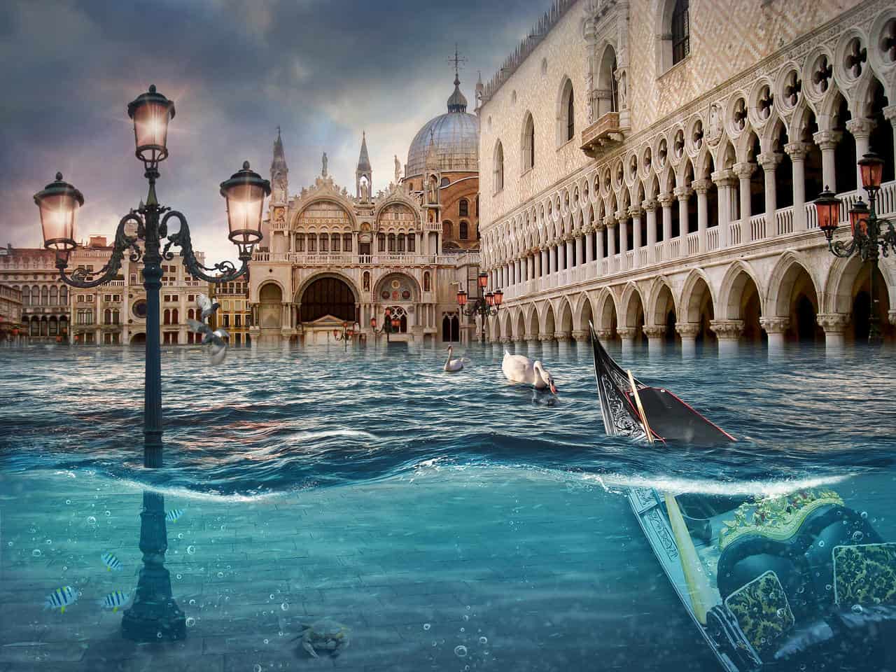 Con l'Autunno, non manca l'acqua alta nella Laguna Veneta e a Venezia.