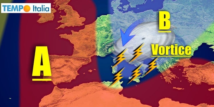 Vortice ciclonico dai Balcani verso l’Italia, esplodono i temporali