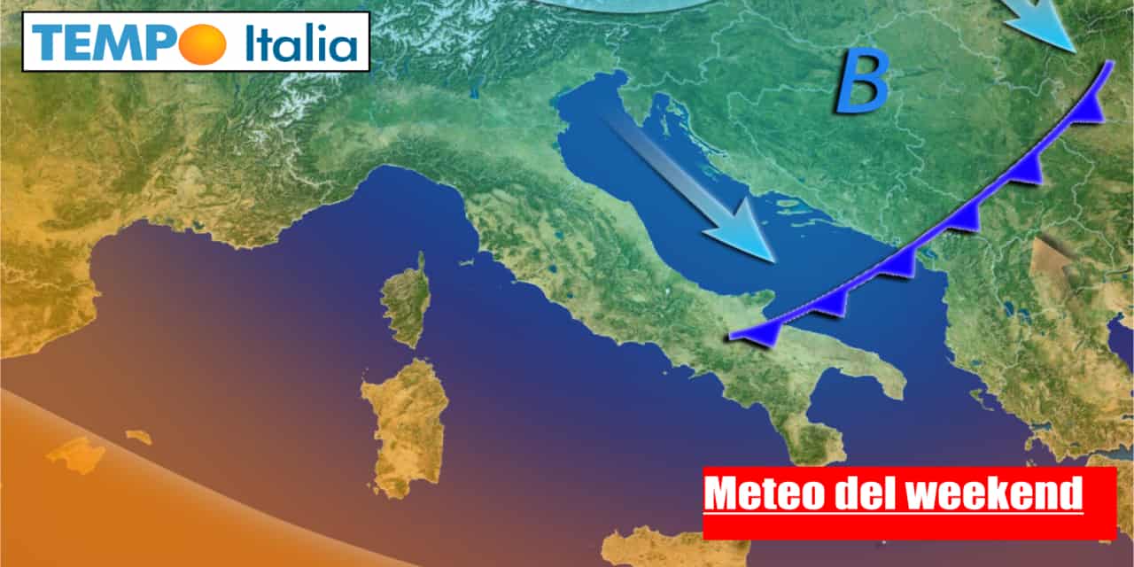 Rapido passaggio frontale nel weekend, con aria più fredda sulle regioni Adriatiche