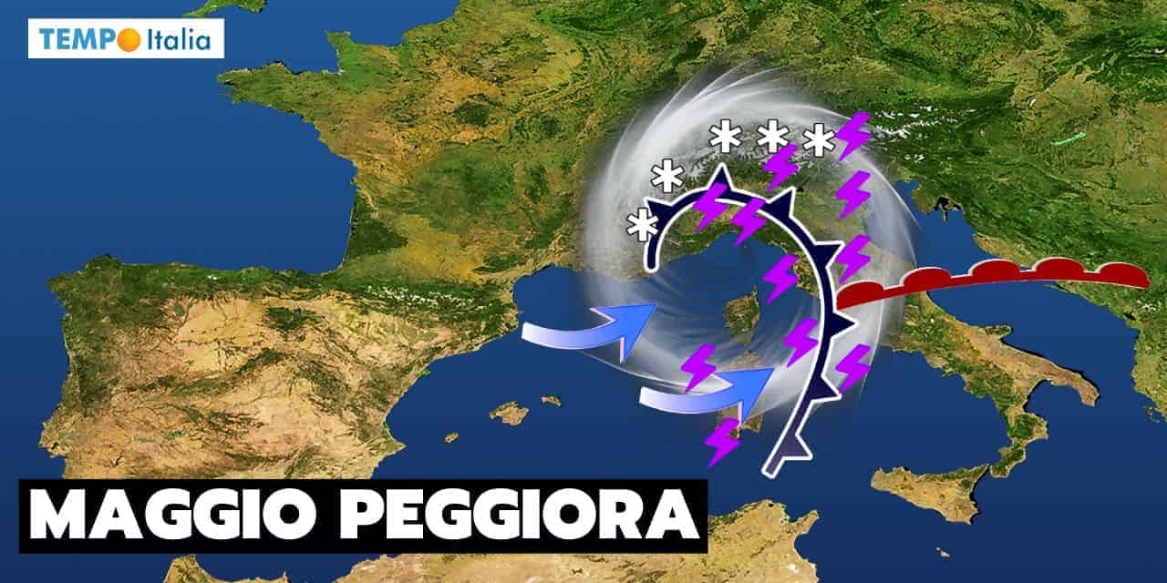 Meteo in peggioramento. Tempo turbolento: ecco che arriva Maggio