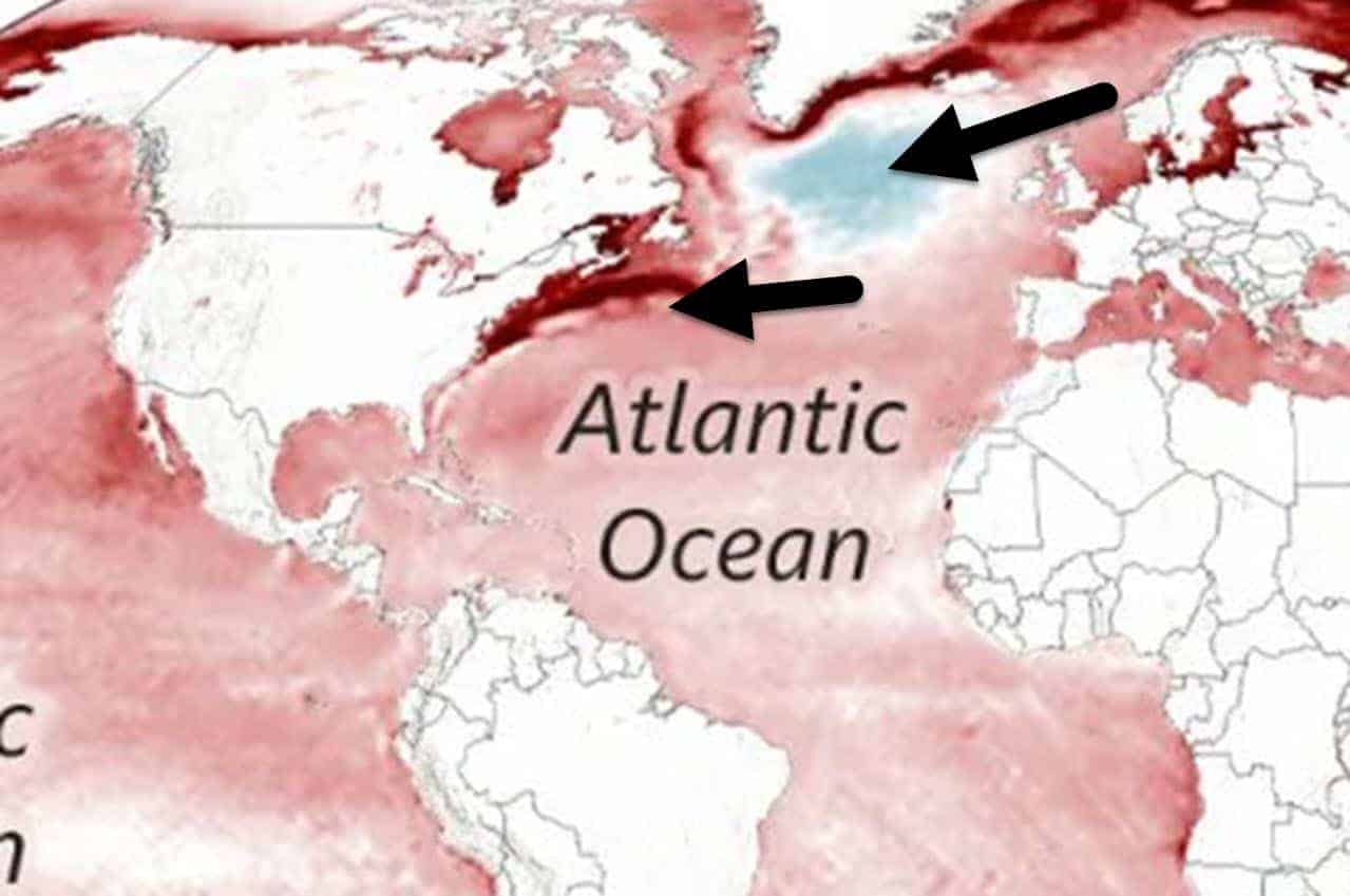 Aumenta di 13 gradi la temperatura del mare ad est del Nord America, gli effetti planetari