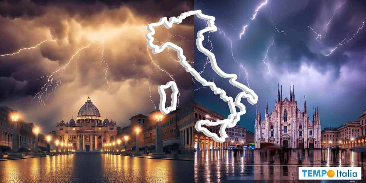 Meteo Italia: doppio ciclone in una settimana. Temporali e piogge intensi