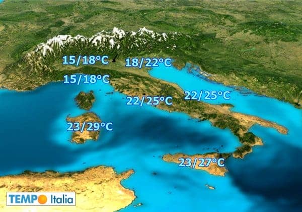 Aria sempre più calda affluisce sull'Italia, termometri fino a +29/30°C in Sardegna 2 wapt image post 1194