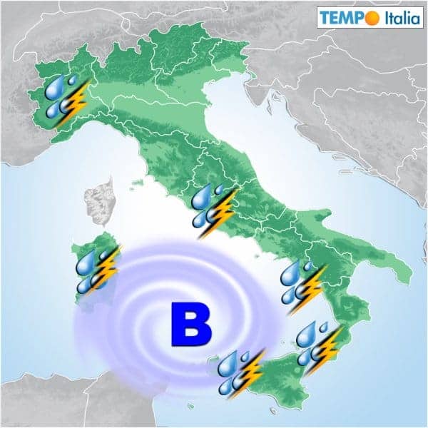 Torna il maltempo al Centro-Sud nel weekend per un vortice di bassa pressione 2 wapt image post 1200