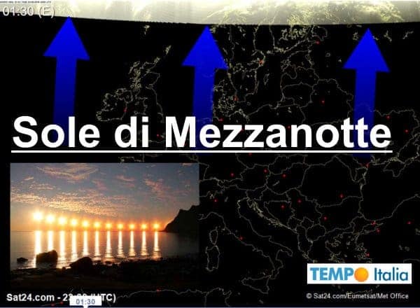 Sole di Mezzanotte visto dal Meteosat. Webcam di mezzanotte 16 Sole di Mezzanotte visto dal Meteosat. Webcam di mezzanotte