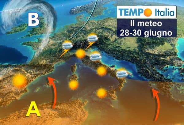 Anticiclone d’estate ci traghetterà verso luglio, con un po’ di caldo e qualche temporale