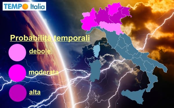 Sabato, temporali, caldo e afa al Nord Italia. Possibilità di grandine. FOCUS dettagli per regione 24 Sabato, temporali, caldo e afa al Nord Italia. Possibilità di grandine. FOCUS dettagli per regione